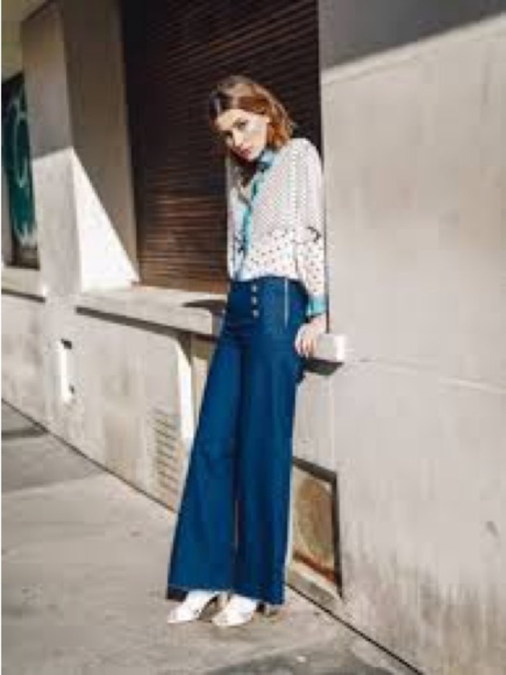 Koshka Paris EU 38 28” Waist Matros High Waist Sailor Wide Leg Jeans $238